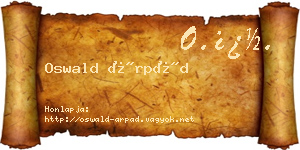 Oswald Árpád névjegykártya