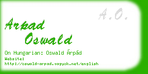 arpad oswald business card