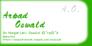 arpad oswald business card